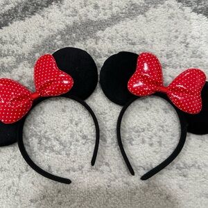 Minnie Mouse Red and Black Polka Dot Bow Headbands